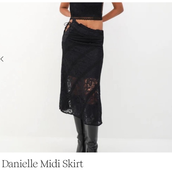 For Love And Lemons Black Lace Pencil Skirt Large - Picture 1 of 3